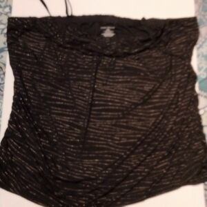 Cute Lane Bryant Tank Black& Gold Gathered flattering 26/28